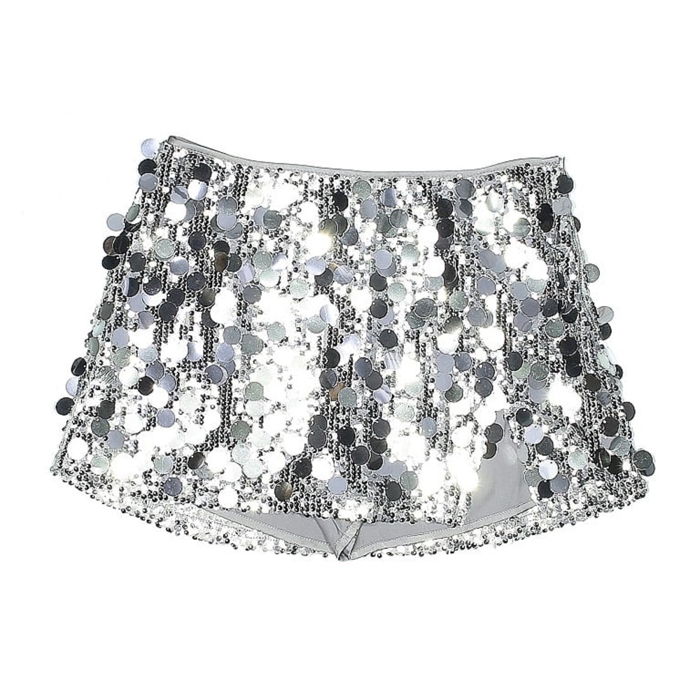 Nia Silver Sequin Mini Skirt